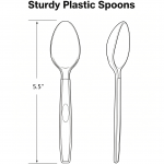 Xandory Disposable Serving Spoons, Party Essentials Disposable Heavy Duty Plastic Serving Utensils , 5-Count 5.5" Spoons, Gray Xandory Disposable Serving Spoons, Party Essentials Disposable Heavy Duty Plastic Serving Utensils , 5-Count 5.5" Spoons, Gray